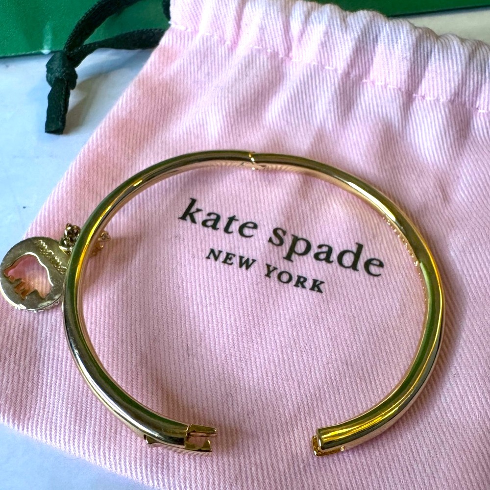 Kate Spade Rare Mama Bear Bangle Bracelet + dust bag EUC retails $125 - Picture 8 of 12